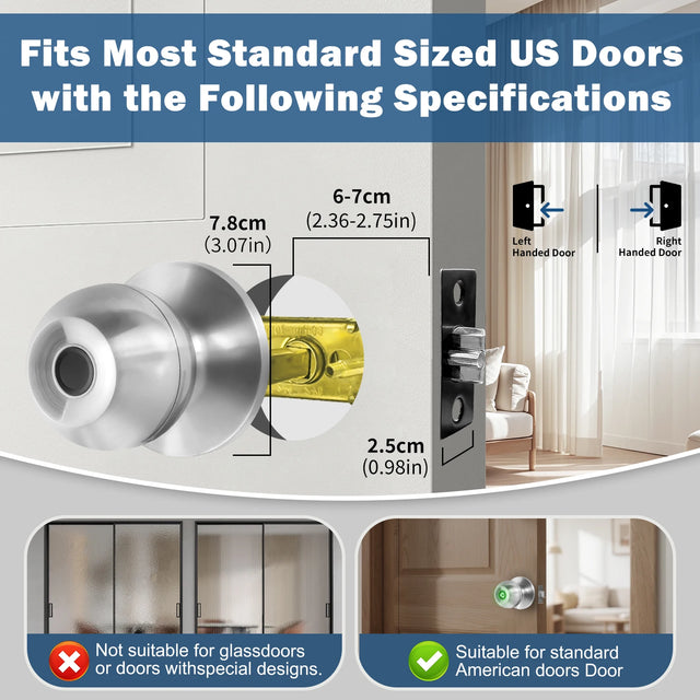 ElevateGear™ Pro Fingerprint Smart Door Knob - Keyless Entry Biometric Lock