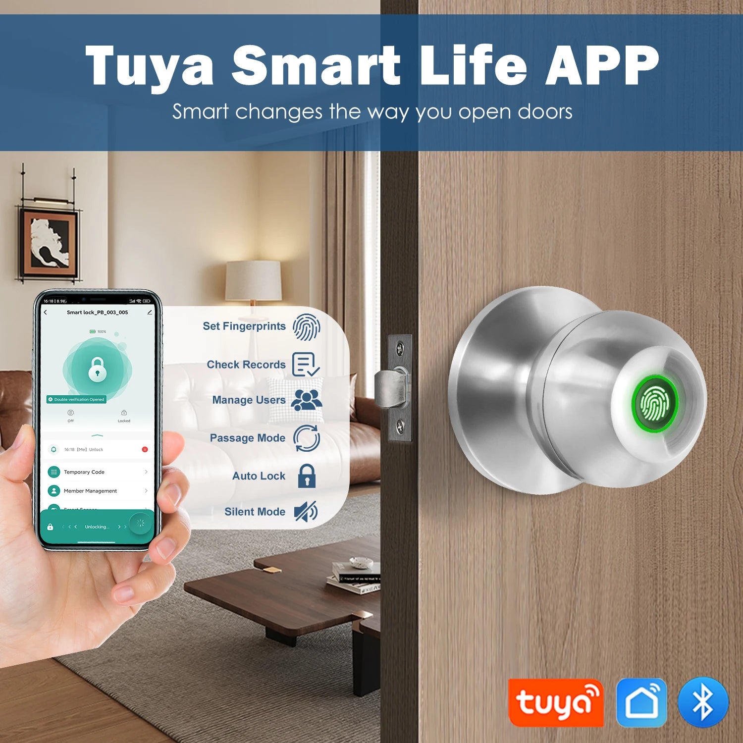 ElevateGear™ Pro Fingerprint Smart Door Knob - Keyless Entry Biometric Lock